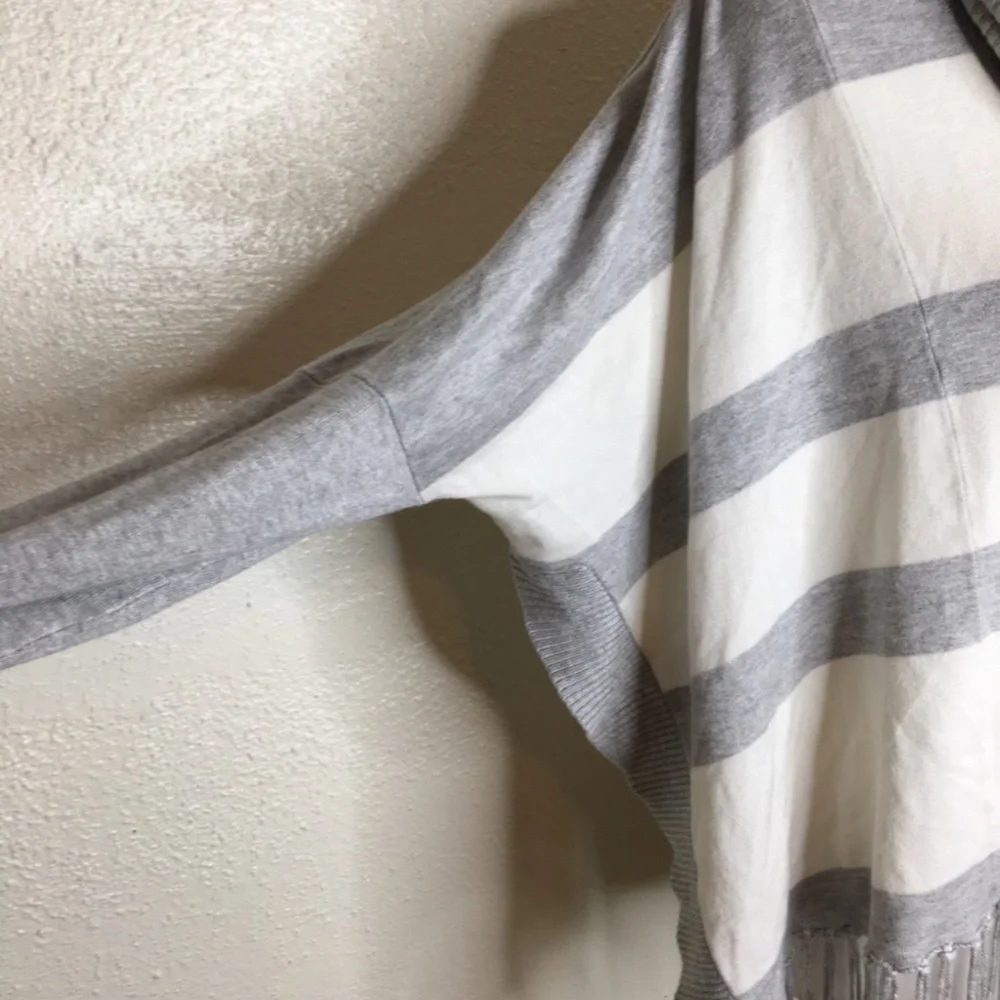 Central Park West Striped Cowl Neck Sweater L